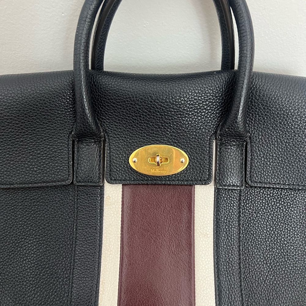 Rare Mulberry navy Bayswater college stripe